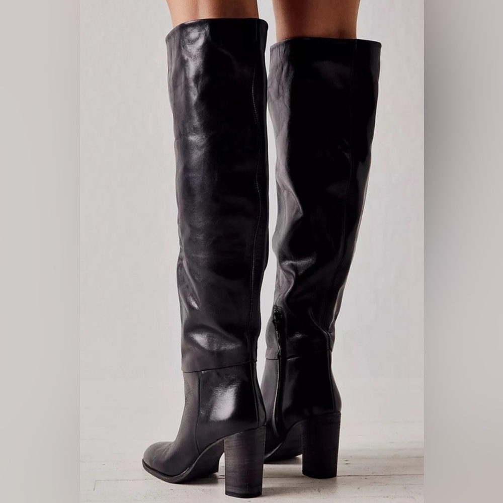 Free People Black Over the Knee Boots